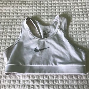 White Nike sports bra